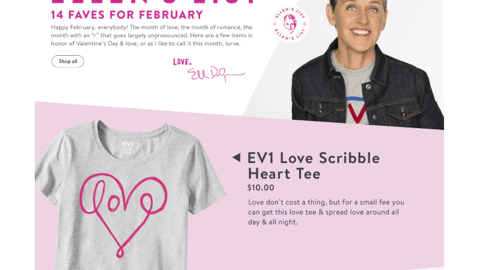 Walmart 'Ellen's List for February' Web Page